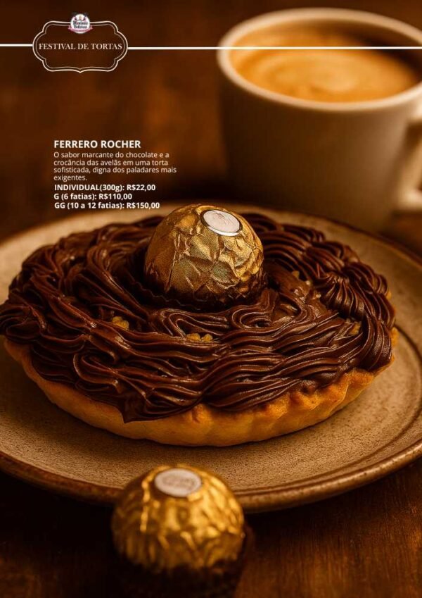 Torta de Ferrero Rocher das Meninas Boleiras em Campinas